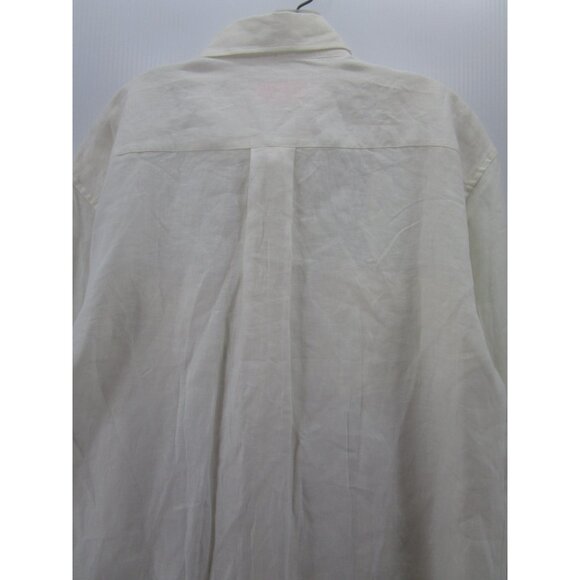 Inserch Shirt XL Linen Button Up Military Flap Pockets Collared Woven - Picture 7 of 9
